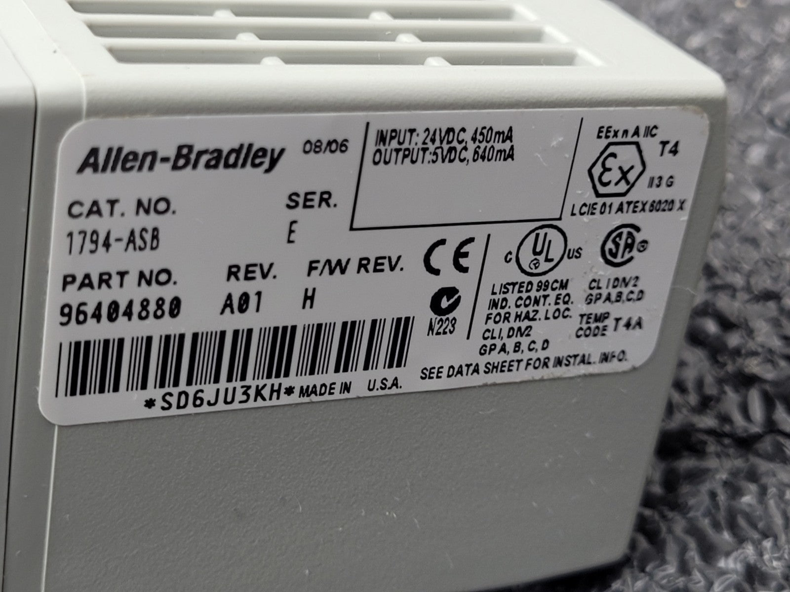 Allen Bradley  1794-IE4X0E2/OB16/IB16/ASB  SER.B Flex I/O Analog Module  24VDC