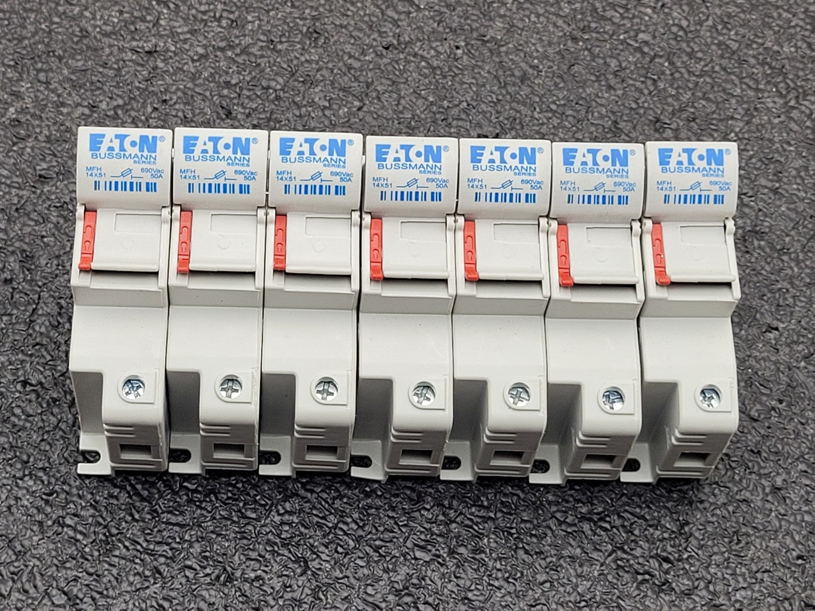 Lot of 5 Eaton Bussman MFH 14x51 50A 690V CH14DU FUSE HOLDER 2x 2 fuse 3x 1 fuse