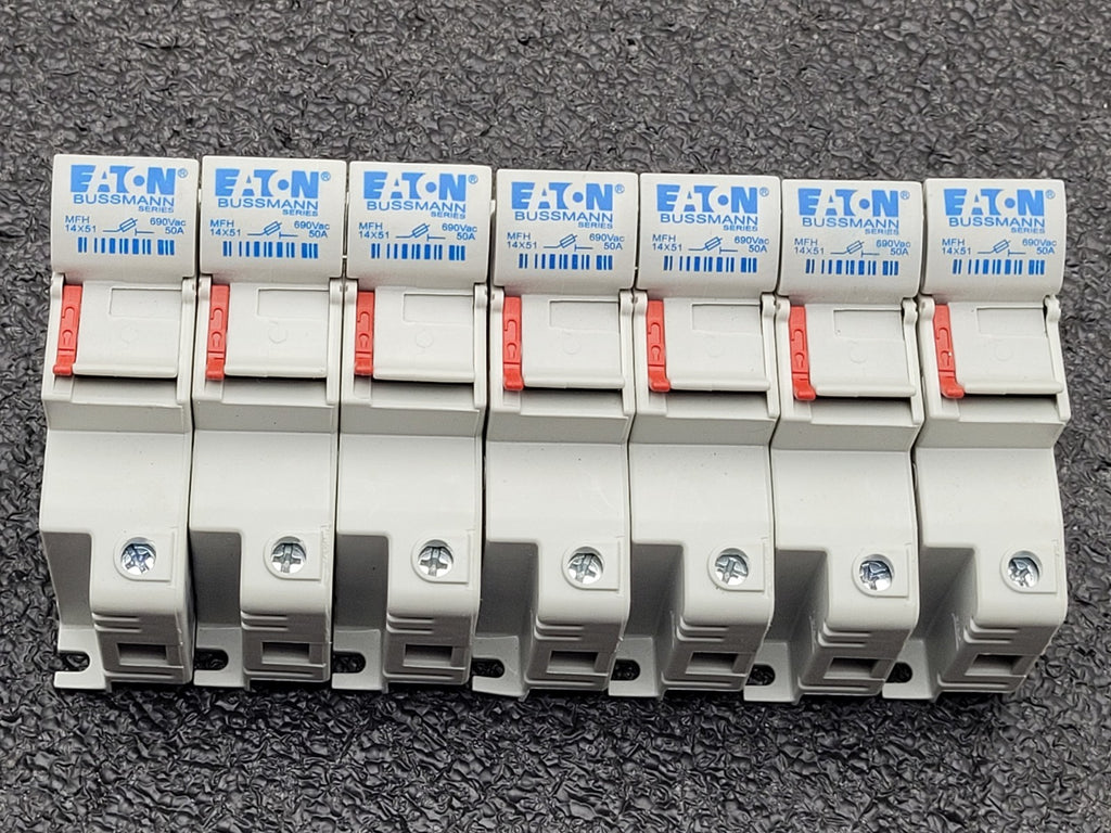 Lot of 5 Eaton Bussman MFH 14x51 50A 690V CH14DU FUSE HOLDER 2x 2 fuse 3x 1 fuse