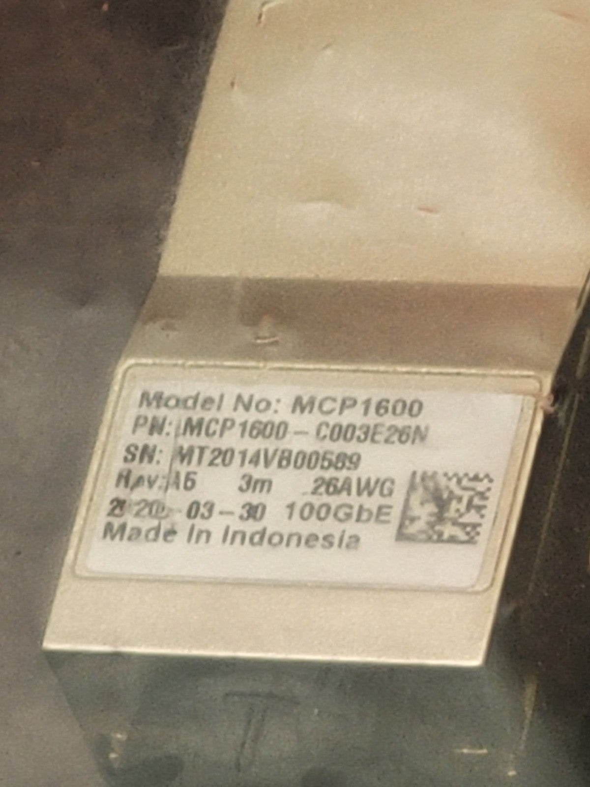 MELLANOX MCP1600-C003E26N COPPER HYBRID Cable ETH 100GbE 3M 26AWG [A] MCP1600