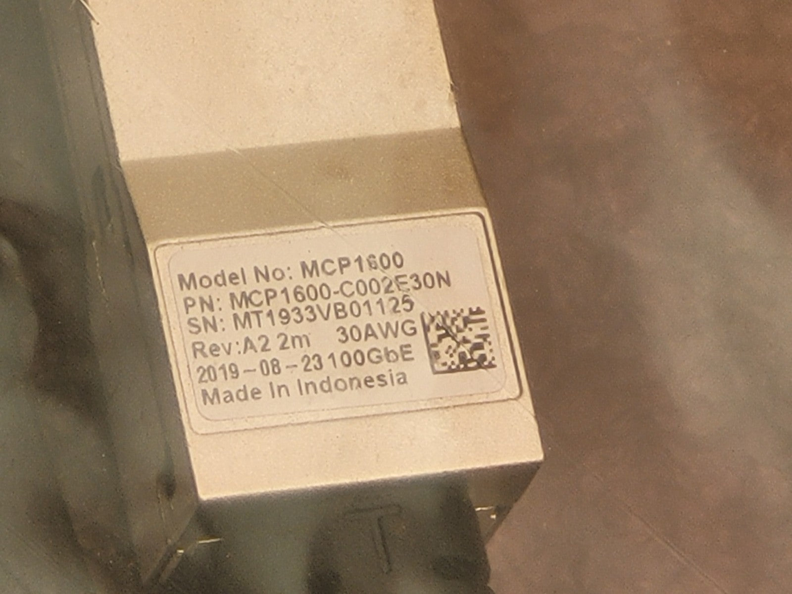 MELLANOX MCP1600-C002E30N COPPER HYBRID Cable ETH 100GbE 2M 30AWG[D] QSFP28