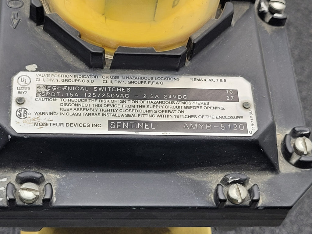 Moniteur Sentinel Sirca AP3.5 AMYB-5120 Pnumatic Rotary Value Operator ASCO 8551