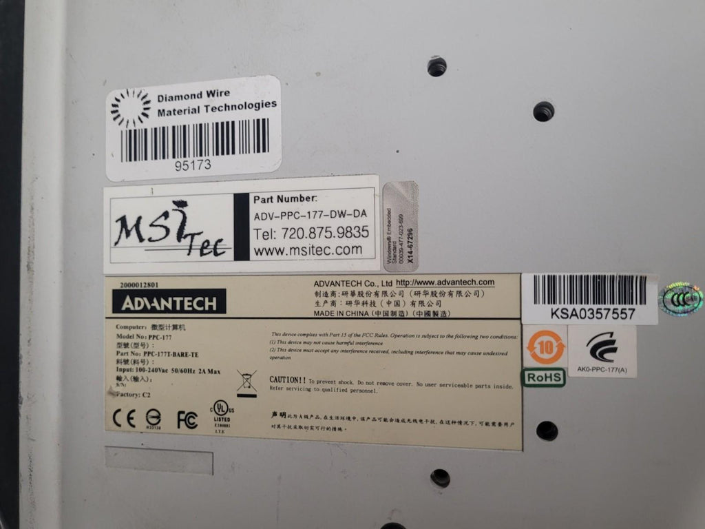 Advantech PPC-177T-BARE-TE Color TFT LCD Operator Touch Panel HMI 17" Screen G