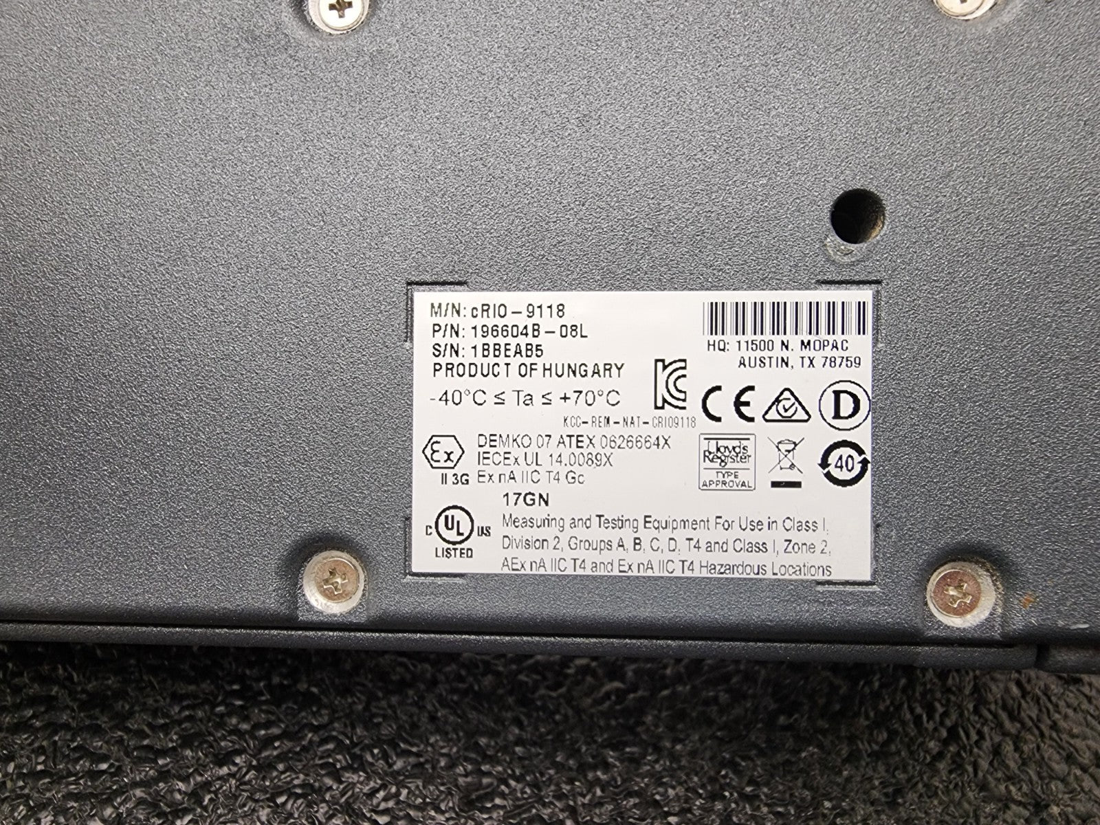 National Instruments NI CRIO-9024 CompactRIO Real-Time Controller 8 Slot