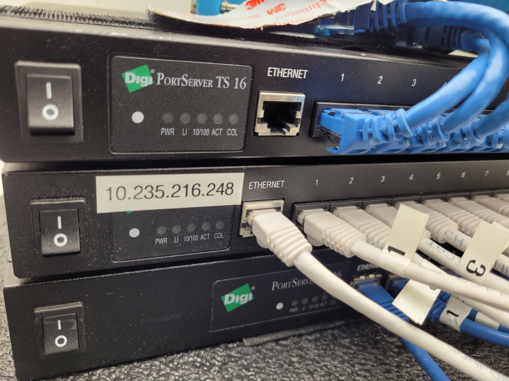 Lot of 3x Digi PortServer TS 16 MEI 16-Port Ethernet to Serial Terminal Server