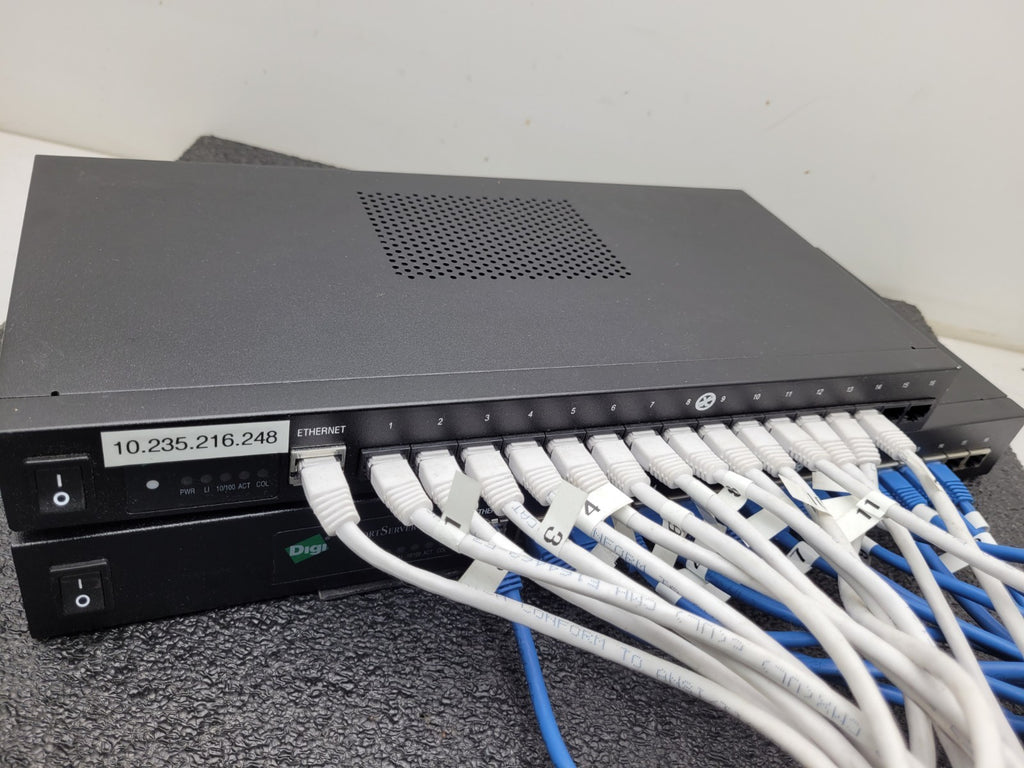 Lot of 3x Digi PortServer TS 16 MEI 16-Port Ethernet to Serial Terminal Server