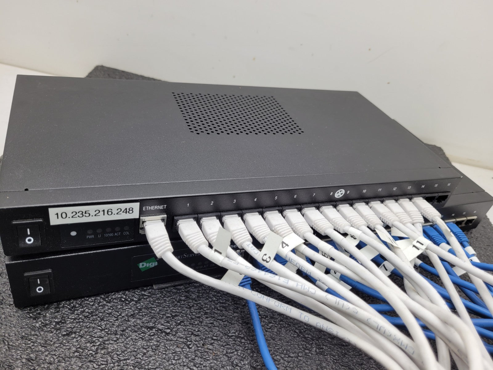 Lot of 3x Digi PortServer TS 16 MEI 16-Port Ethernet to Serial Terminal Server