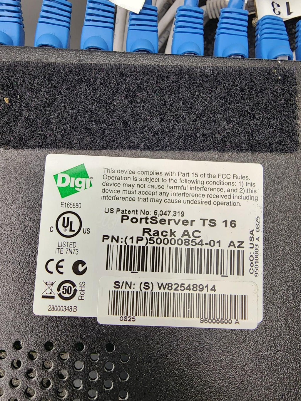 Lot of 3x Digi PortServer TS 16 MEI 16-Port Ethernet to Serial Terminal Server