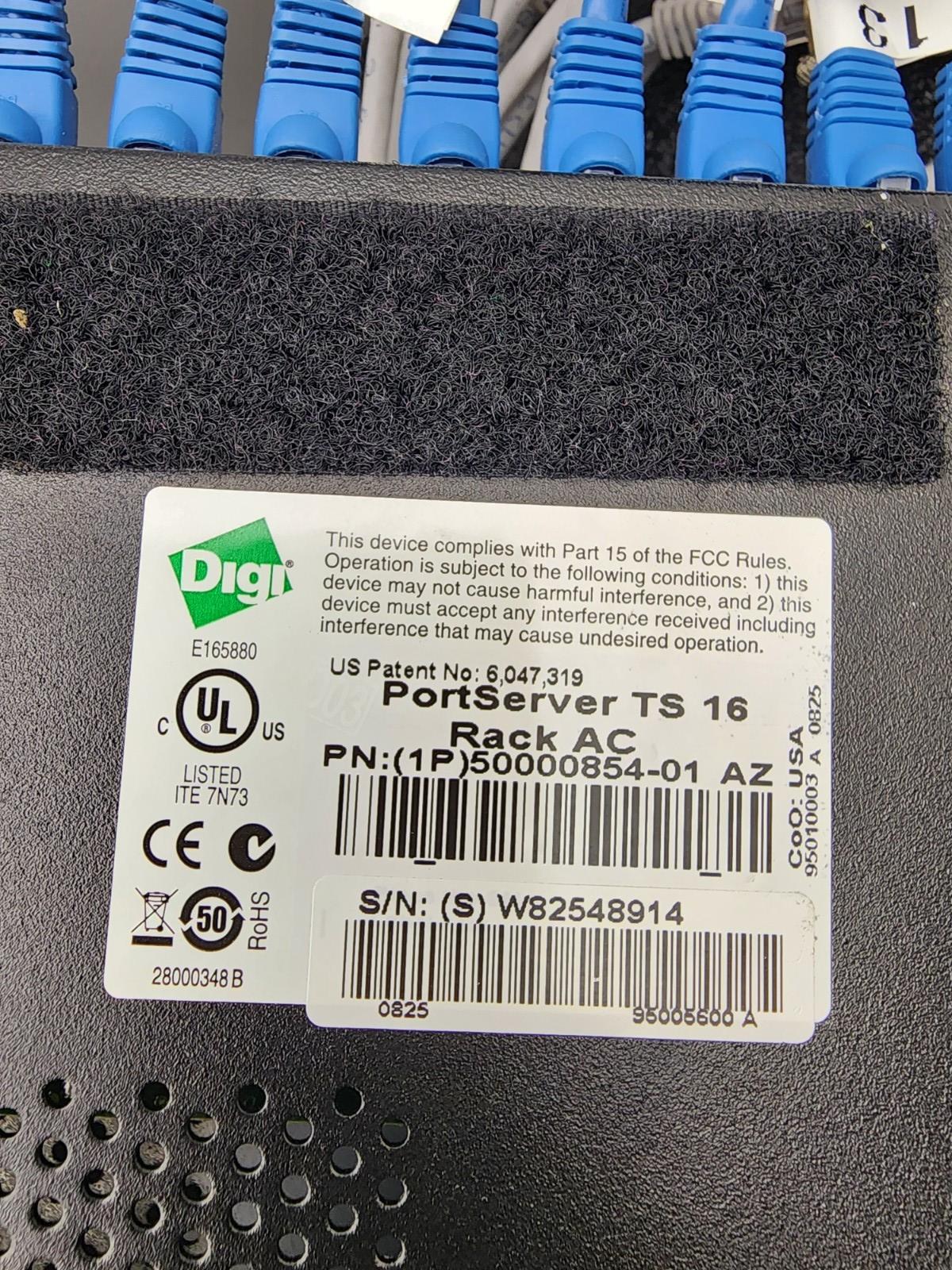 Lot of 3x Digi PortServer TS 16 MEI 16-Port Ethernet to Serial Terminal Server