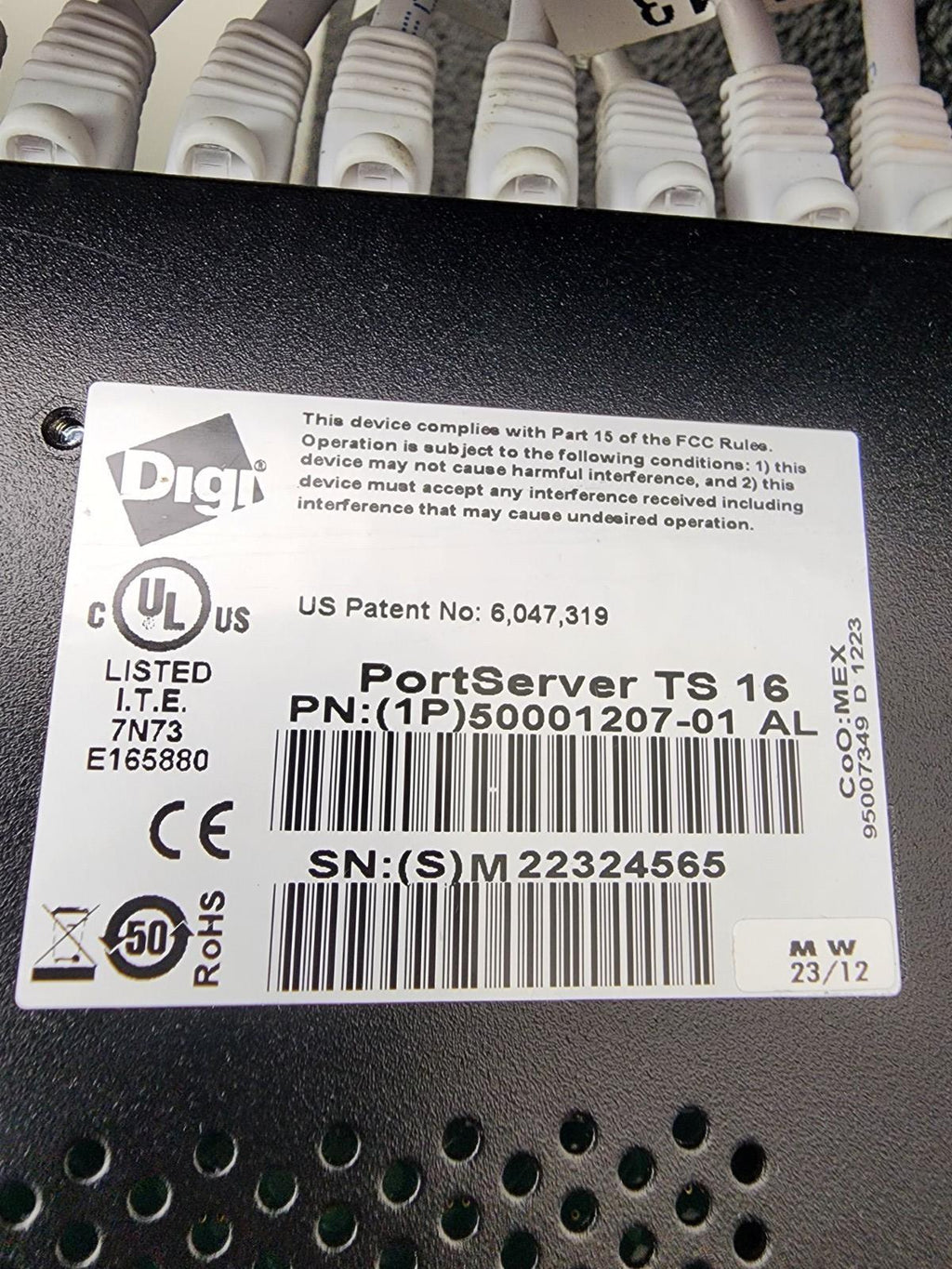 Lot of 3x Digi PortServer TS 16 MEI 16-Port Ethernet to Serial Terminal Server