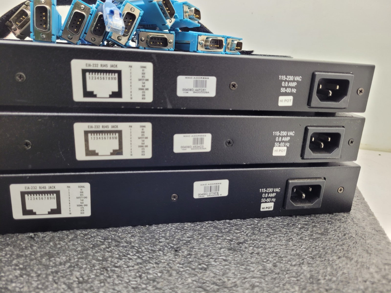 Lot of 3x Digi PortServer TS 16 MEI 16-Port Ethernet to Serial Terminal Server