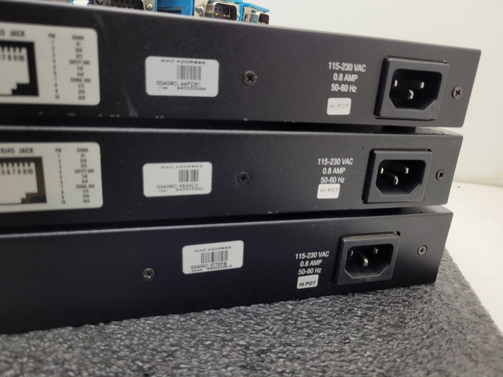 Lot of 3x Digi PortServer TS 16 MEI 16-Port Ethernet to Serial Terminal Server