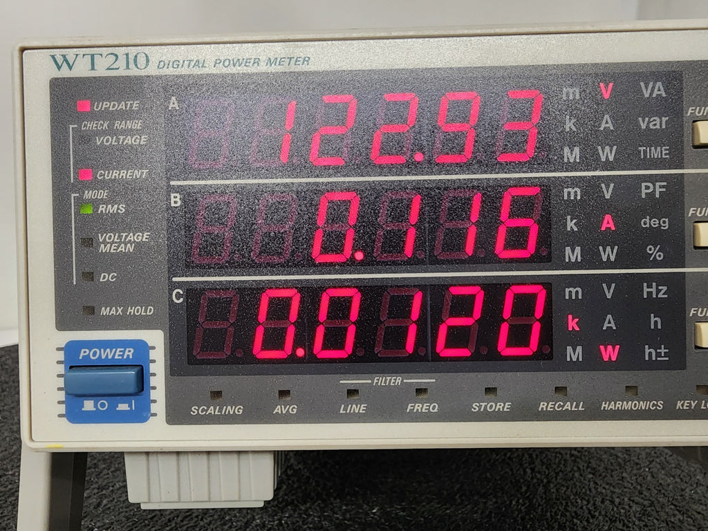 Yokogawa WT210 Benchtop Digital Power Meter 760401-D/C1 SPEC AC Line Analyzer