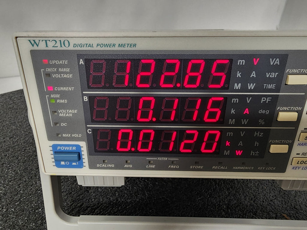 Yokogawa WT210 Benchtop Digital Power Meter 760401-D/C1 SPEC AC Line Analyzer