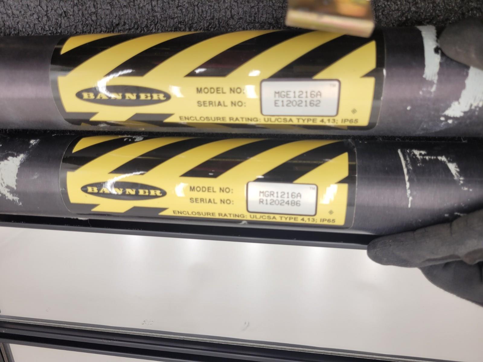 BANNER MGCA-4A Machine-Guard Control Box Light Curtain MGR1216A MGE1216A Mirrors