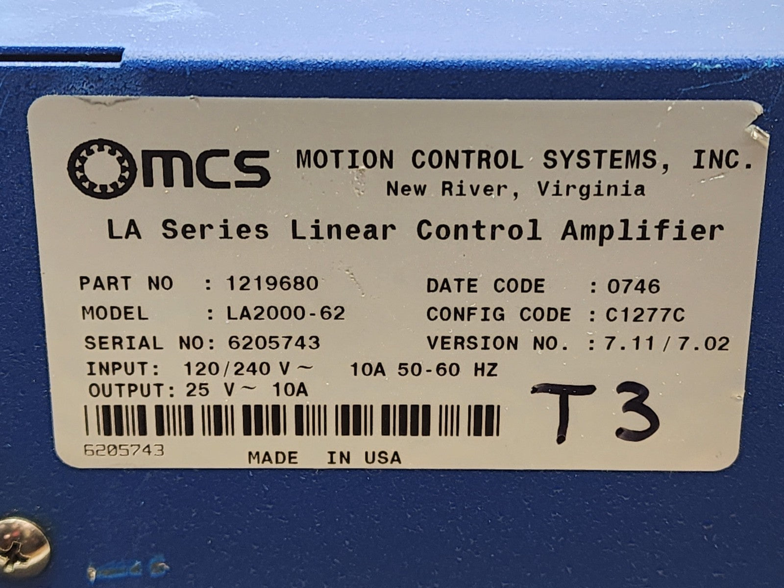 Professional Instruments 6556 Air Bearing Spindle Tested Spins Controller W