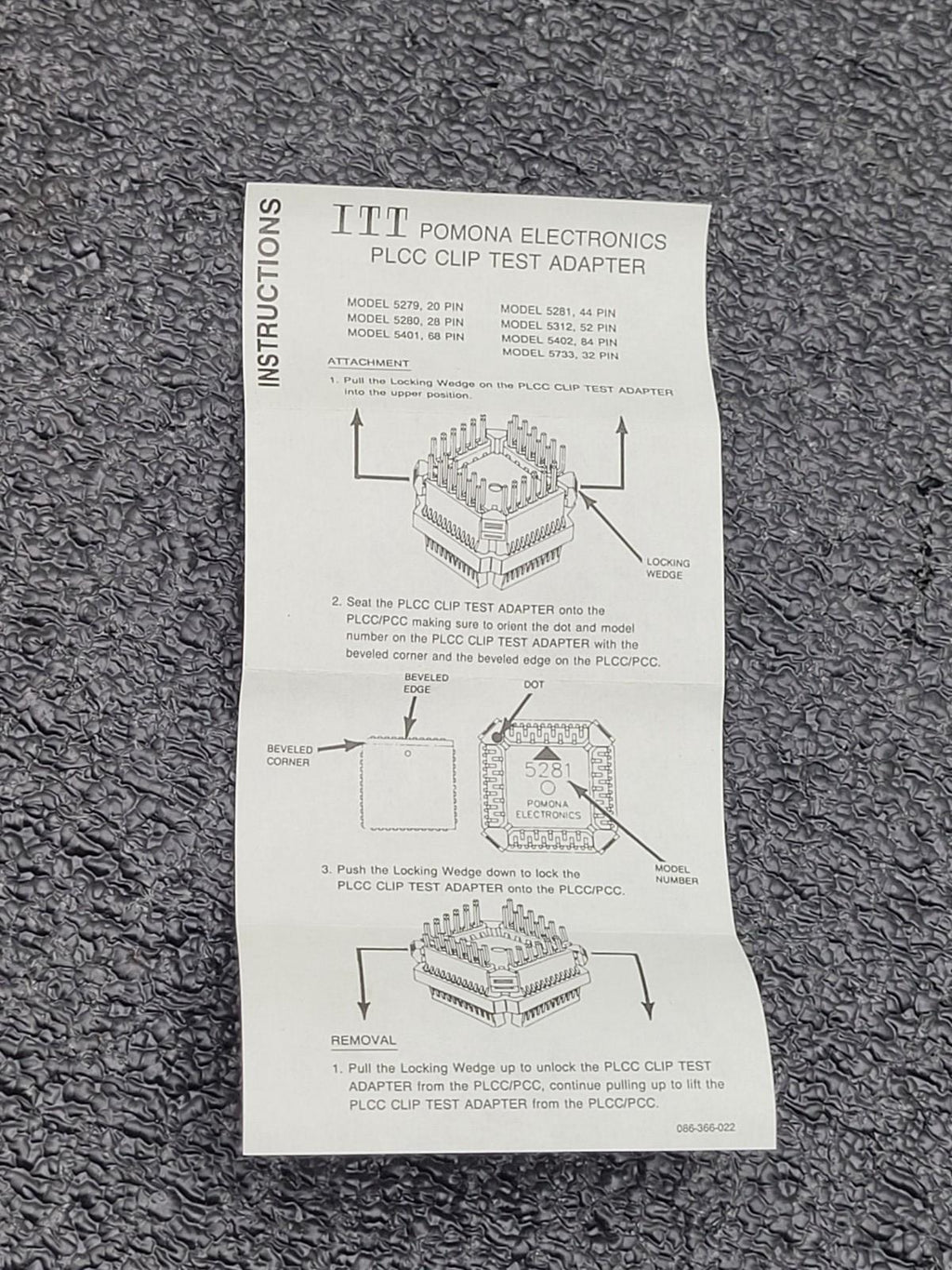 ITT Pomona 5515A PLCC Clip Kit Set Of 7 Socket Chip 20 28 32 44 52 68 84 Pins