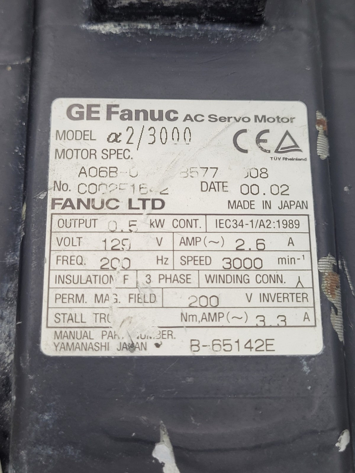 GE Fanuc AC Servo Motor A06B-0373-B577#7008  A06B0373B5777008 [B]