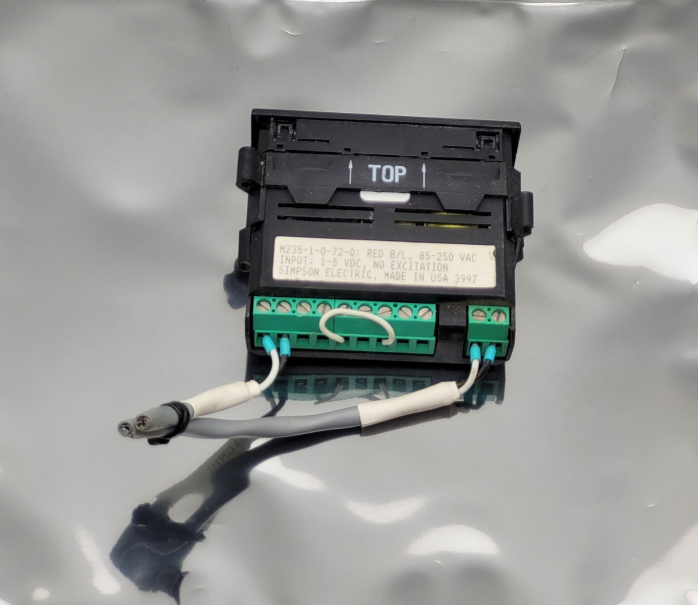 SIMPSON Panel Meter Single Line Red B/L M235-1-0-72-0 250VAC 85-250VAC 1-5VDC