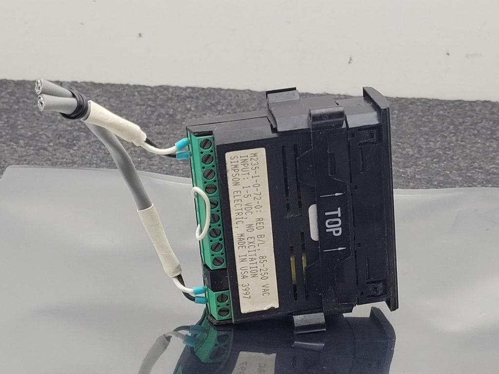 SIMPSON Panel Meter Single Line Red B/L M235-1-0-72-0 250VAC 85-250VAC 1-5VDC