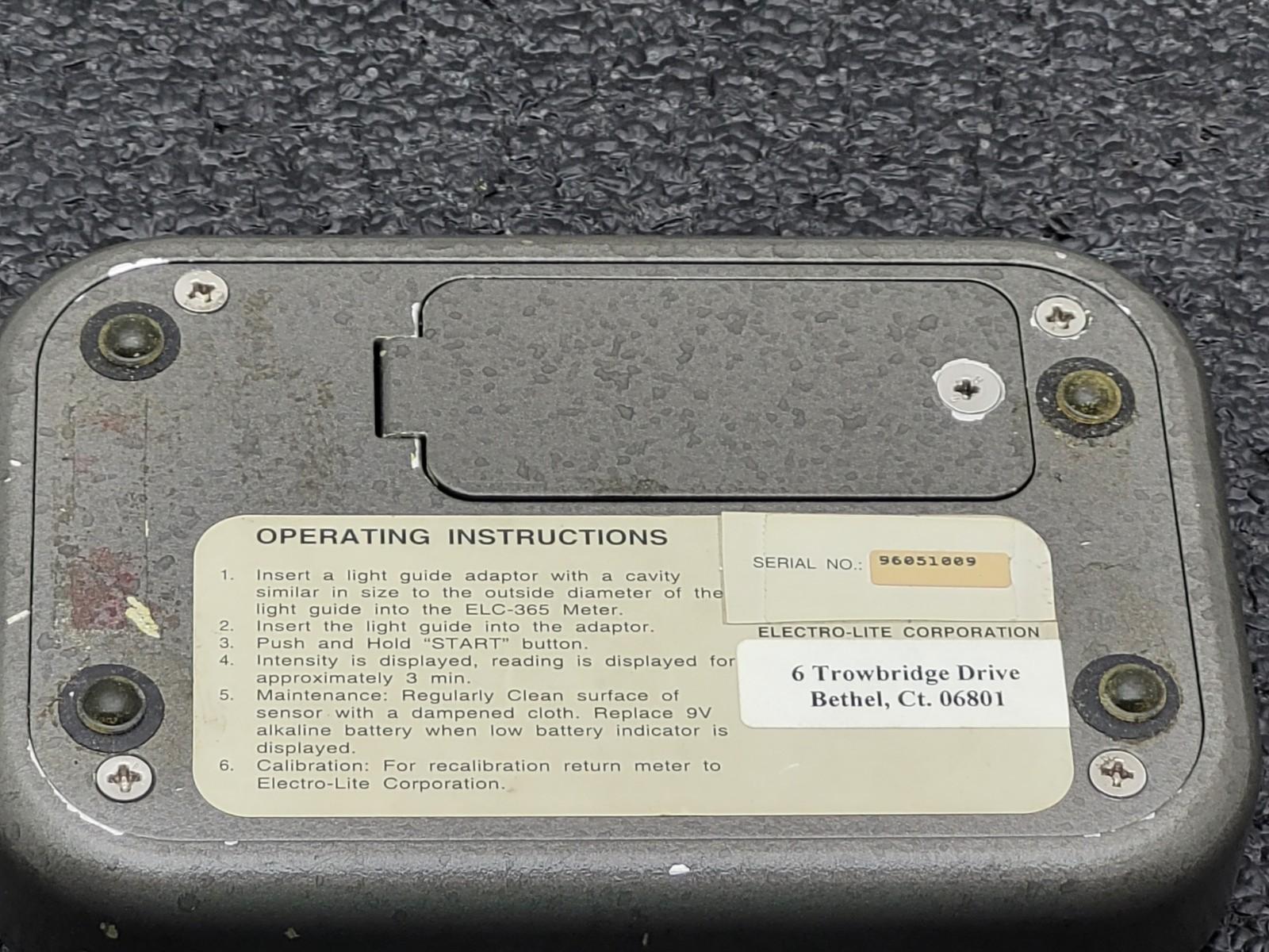 ELC-365 ULTRAVIOLET INTENSITY METER  SENSOR HEAD powers up