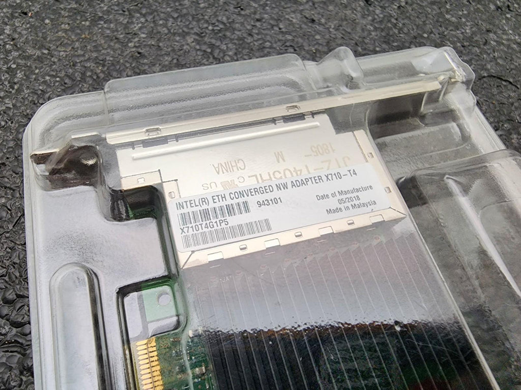 Intel X710-T4 Quad Port 10Gb Ethernet Converged Network Adapter Both Brackets