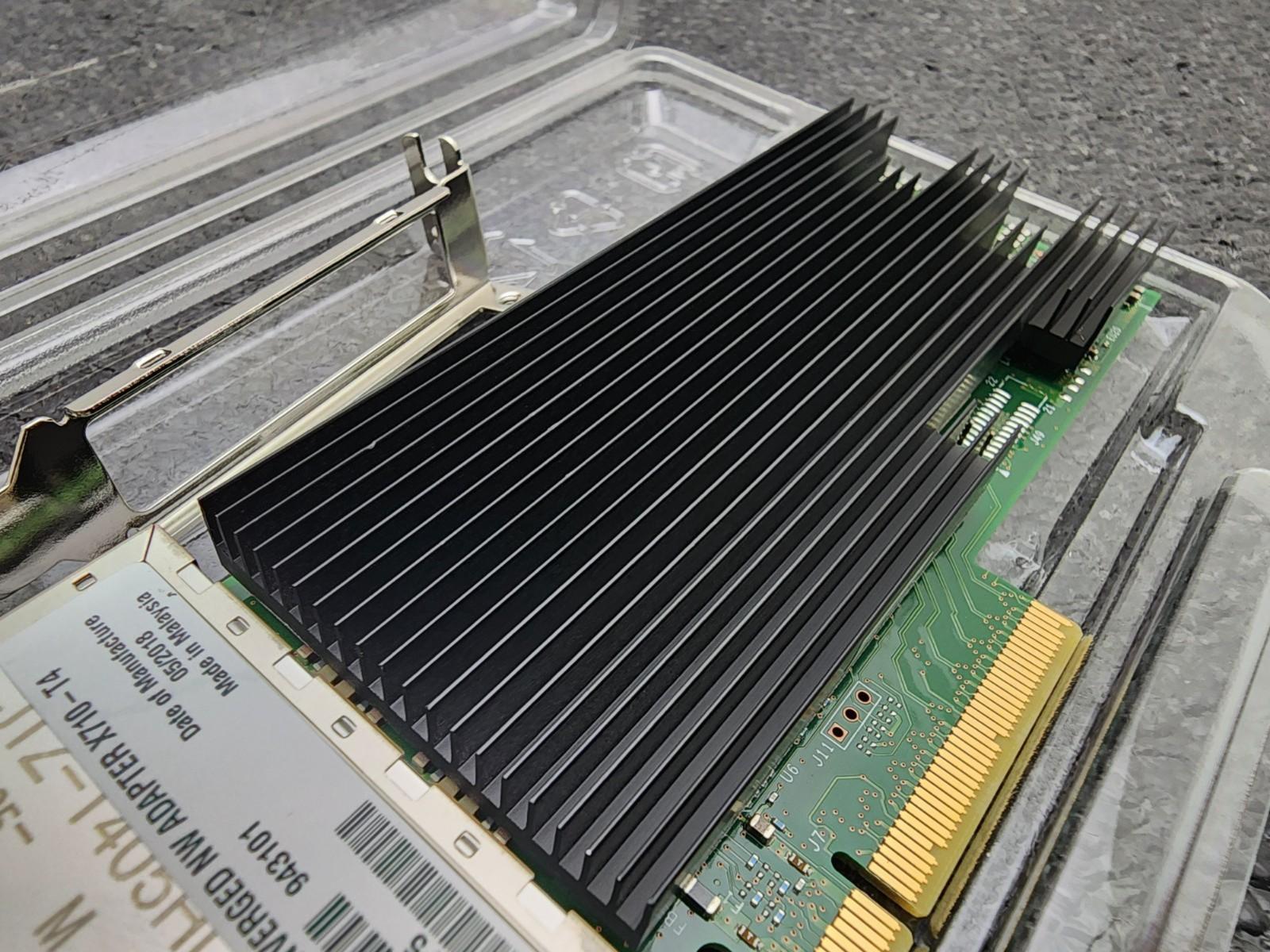 Intel X710-T4 Quad Port 10Gb Ethernet Converged Network Adapter Both Brackets