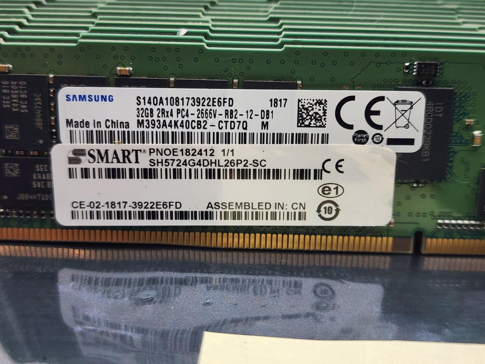 Lot of 44x Samsung 32GB 2Rx4 DDR4-2666 ECC Server Memory Ram M393A4K40CB2-CTD7Q