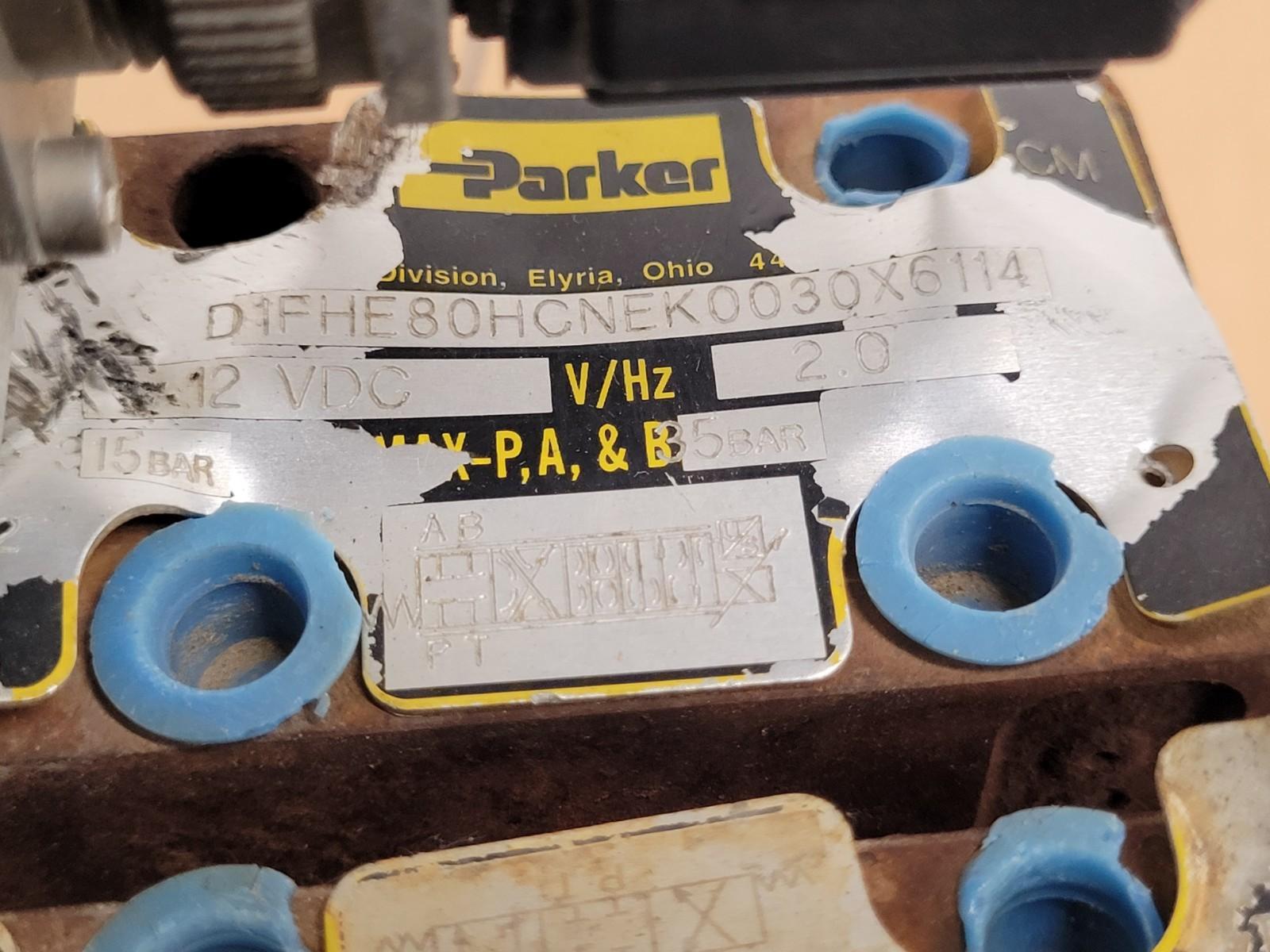 PARKER Hydraulic Proportional ISO Valve D1FHE80HCNEK0030X6114 12VDC + Override K