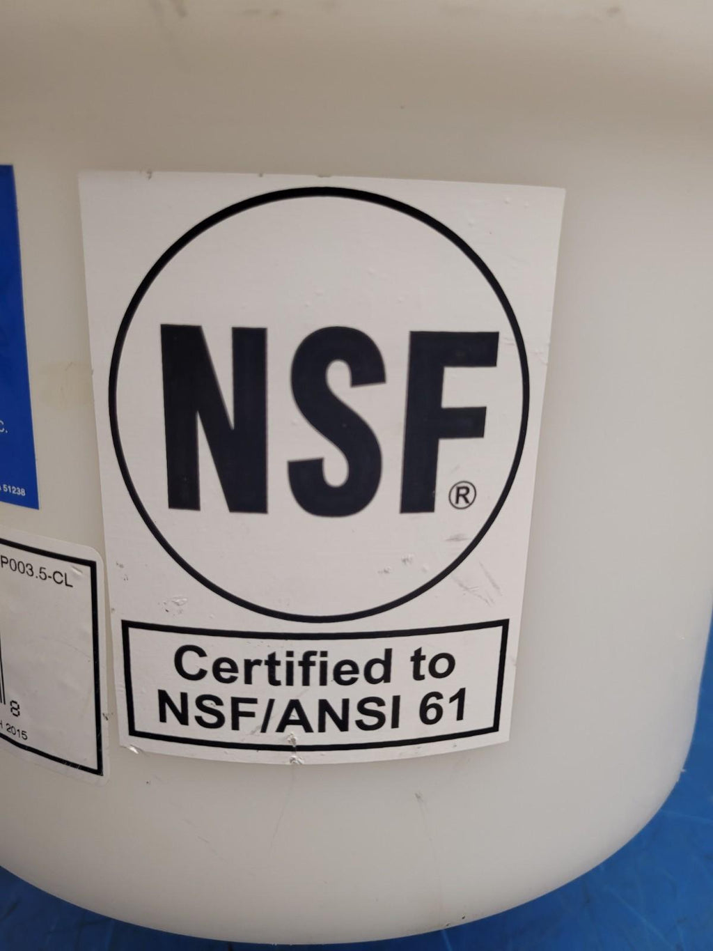 Ace Roto-Mold NSF 3.5 Gallon White Cylinder Conical Bottom Tank SP003.5SWOS