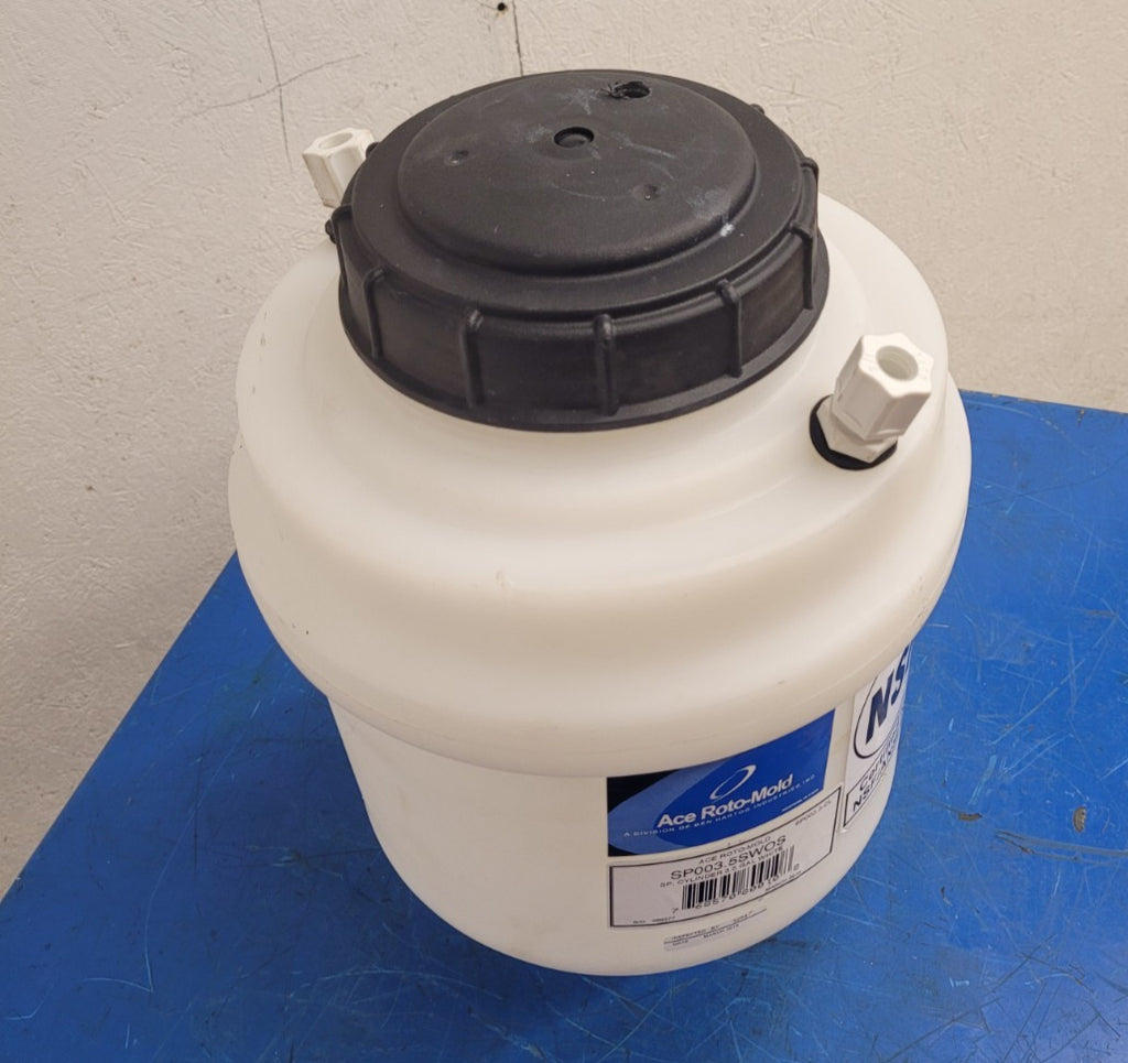 Ace Roto-Mold NSF 3.5 Gallon White Cylinder Conical Bottom Tank SP003.5SWOS