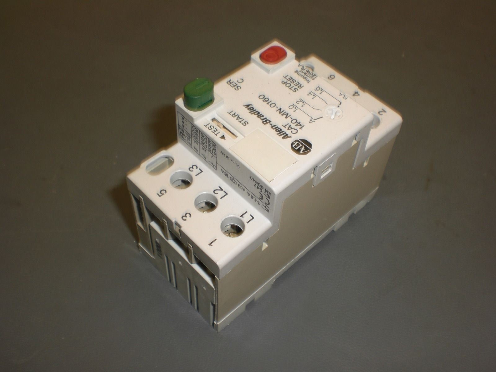 Allen Bradley 140-MN-0160 Motor Starter, 600V, 2.5A, 3-PH