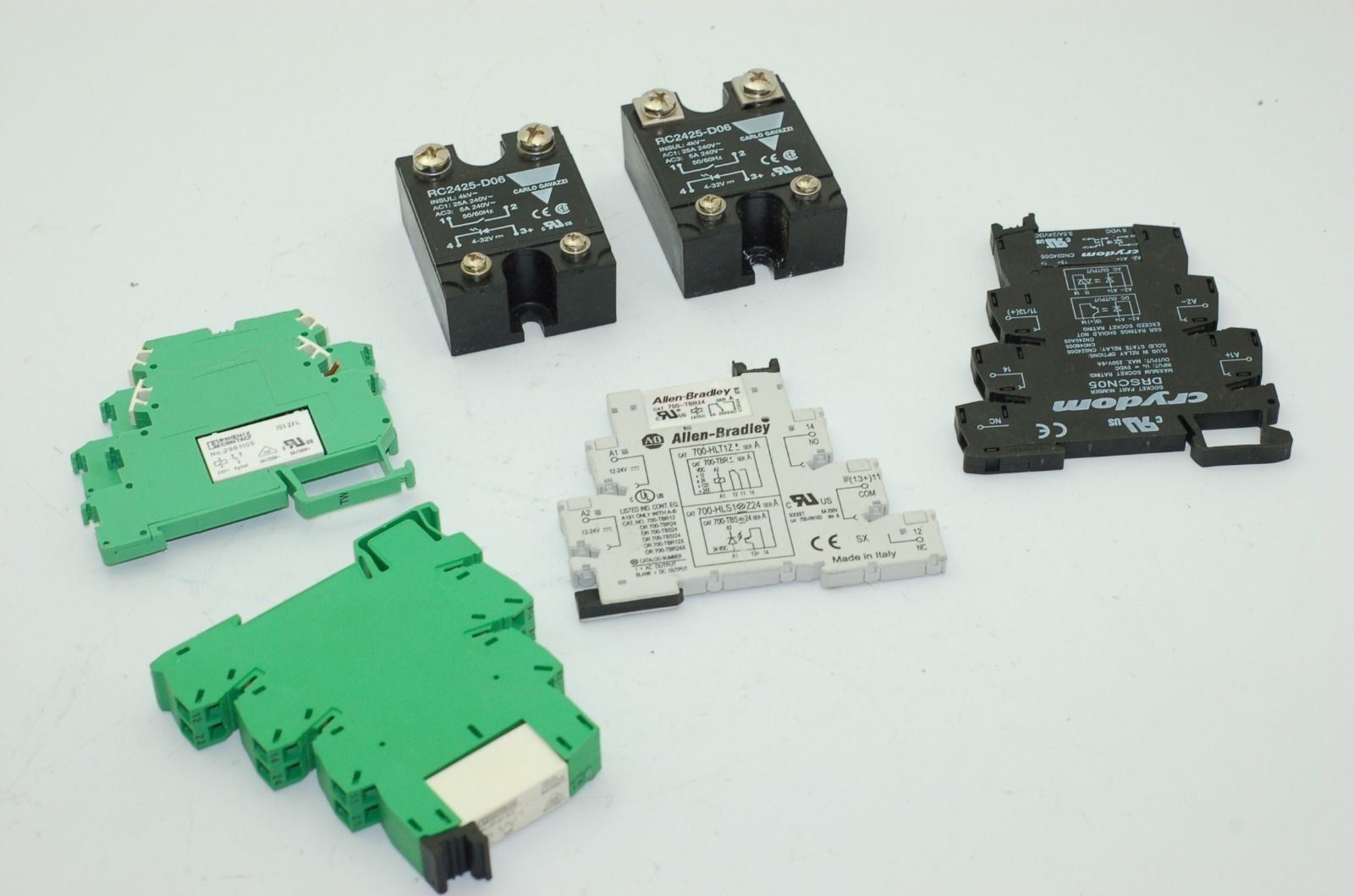 Industrial Miniature & SS Relays: Crydom, Carlo Gavazzi, AB - Lot of 7