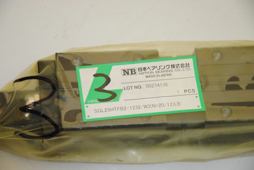 NB SGL25HTFB2 Linear Motion Rail 1232mm L W3 Greasable 1-Rail 2-Blocks NEW
