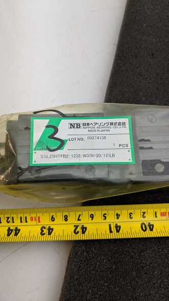 NB SGL25HTFB2 Linear Motion Rail 1232mm L W3 Greasable 1-Rail 2-Blocks NEW