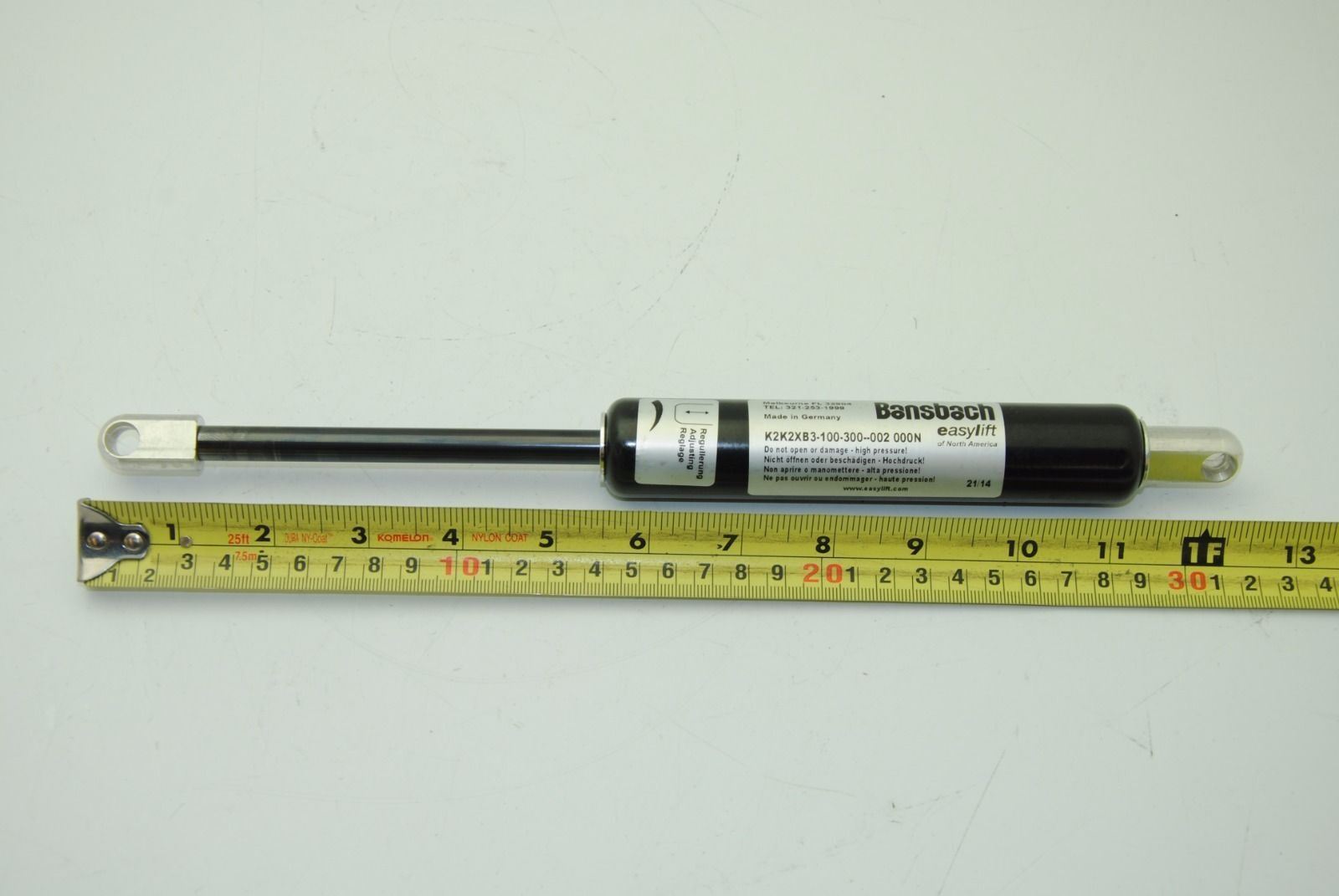 Bansbach K2K2XB3-100-300-002 Easy Lift Gas Spring, 100mm Stroke