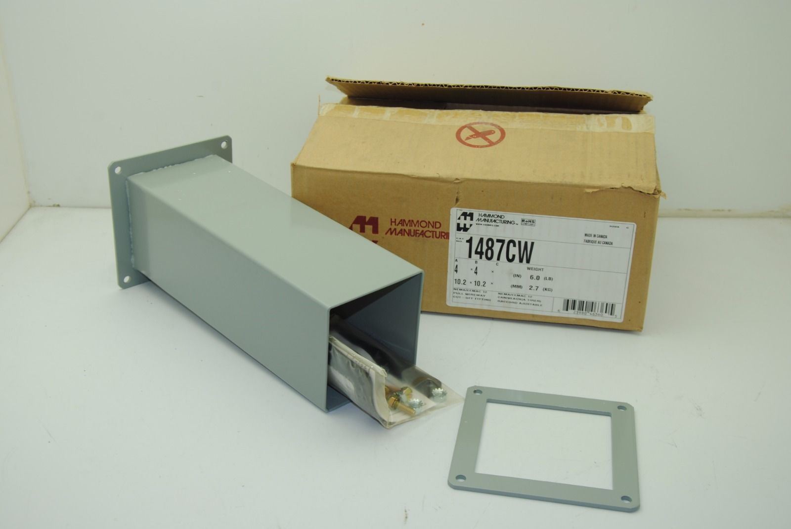 Hammond Manufacturing 1487CW Cut-Off Fitting for 4x4 Wireway Lay-In - NEW