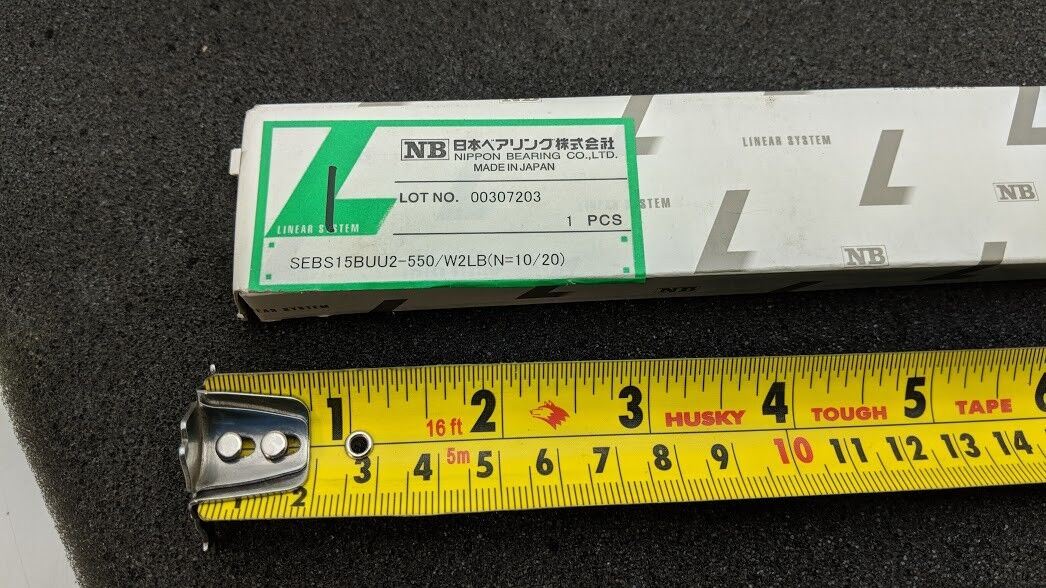 NB SEB-S15BUU2-550 Linear Bearing Rail 550mm  1-Rail 2x W2LB Blocks NEW IN BOX