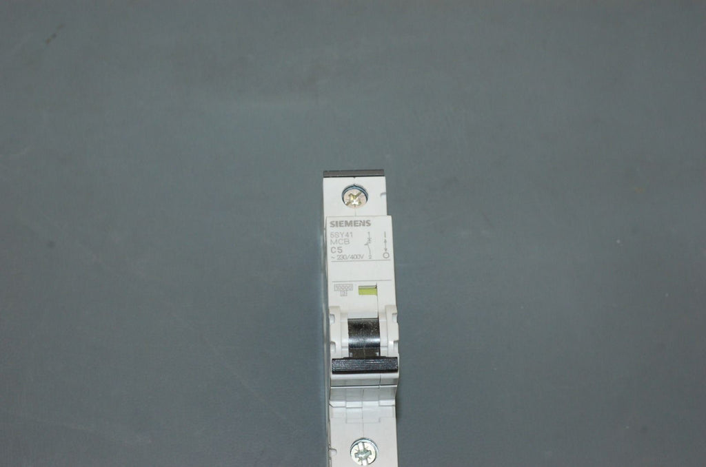 Siemens 5SY41 MCB C5, 5SY4111-7, 5A Circuit Breaker, 1-Pole, 230/400V - Lot of 5
