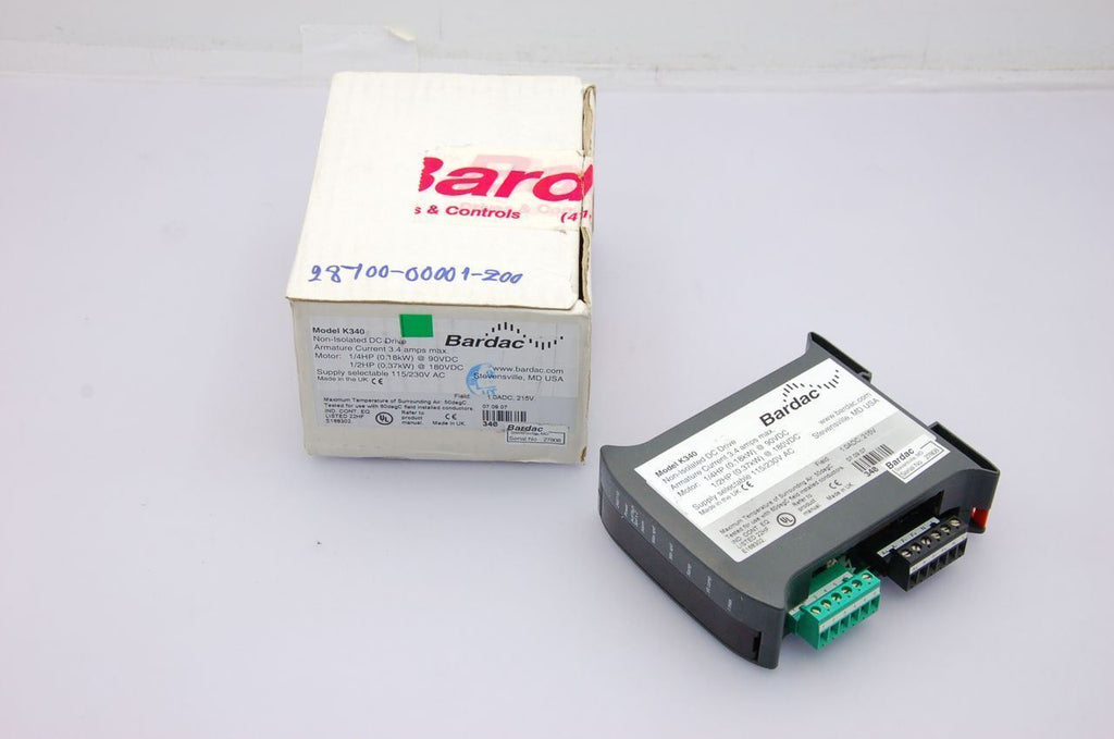 Bardac K340 1/4,1/2HP 90/180VDC  Non-Isolated DC Drive Module 115/230VAC - NEW