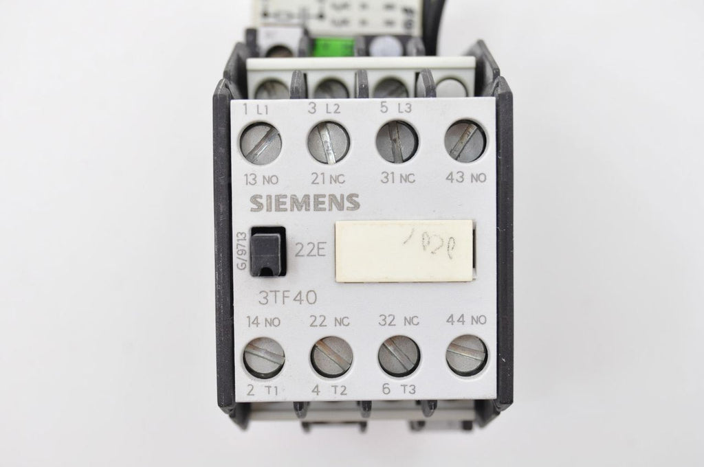 Siemens 3TF4022-0A 24VDC Coil Magnetic Contactor W/ 3TX7402-3R Surge Suppressor
