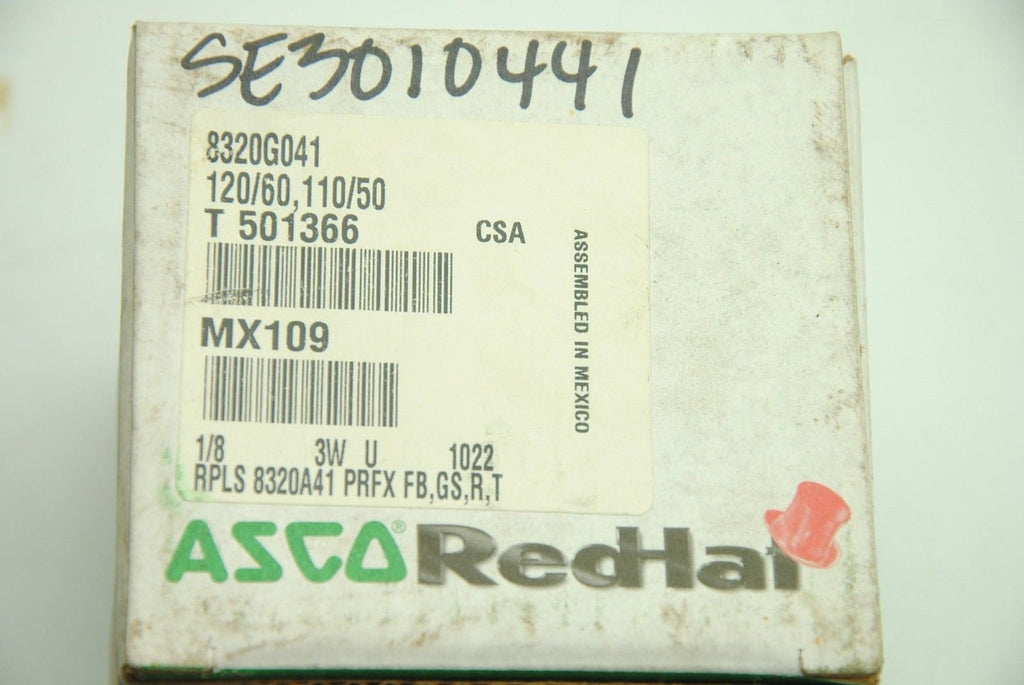 ASCO Red-Hat 8320G041 Solenoid Valve, 1/4" 120VAC, 60Hz - NEW