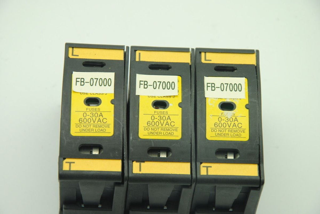 Bussman JTN60030 Class J Fuseholder, 30A, 600V, Din Rail Mounting - Lot of 3
