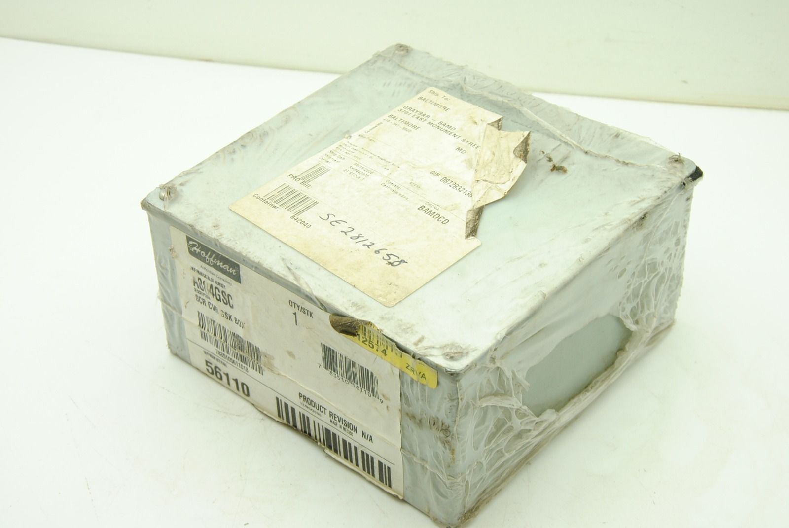 Hoffman A884GSC Pull Junction Enclosure Box, 8" x 8" x 4" - NEW