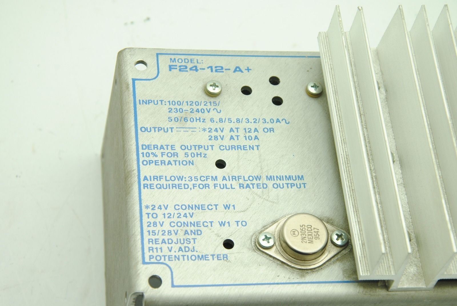 Power One F24-12-A+ 24VDC Power Supply 100/120/215/230-240VAC Input