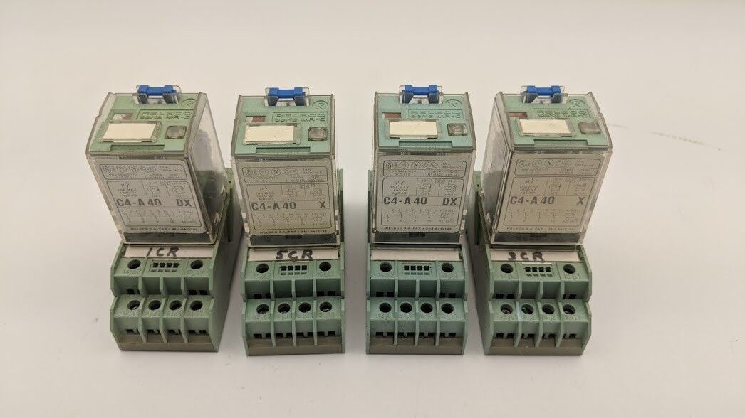 Releco C4-A40 DX Relay 10A 380VAC W/ S4-B Socket 24VDC Coil Lot of 4