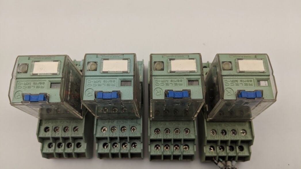 Releco C4-A40 DX Relay 10A 380VAC W/ S4-B Socket 24VDC Coil Lot of 4