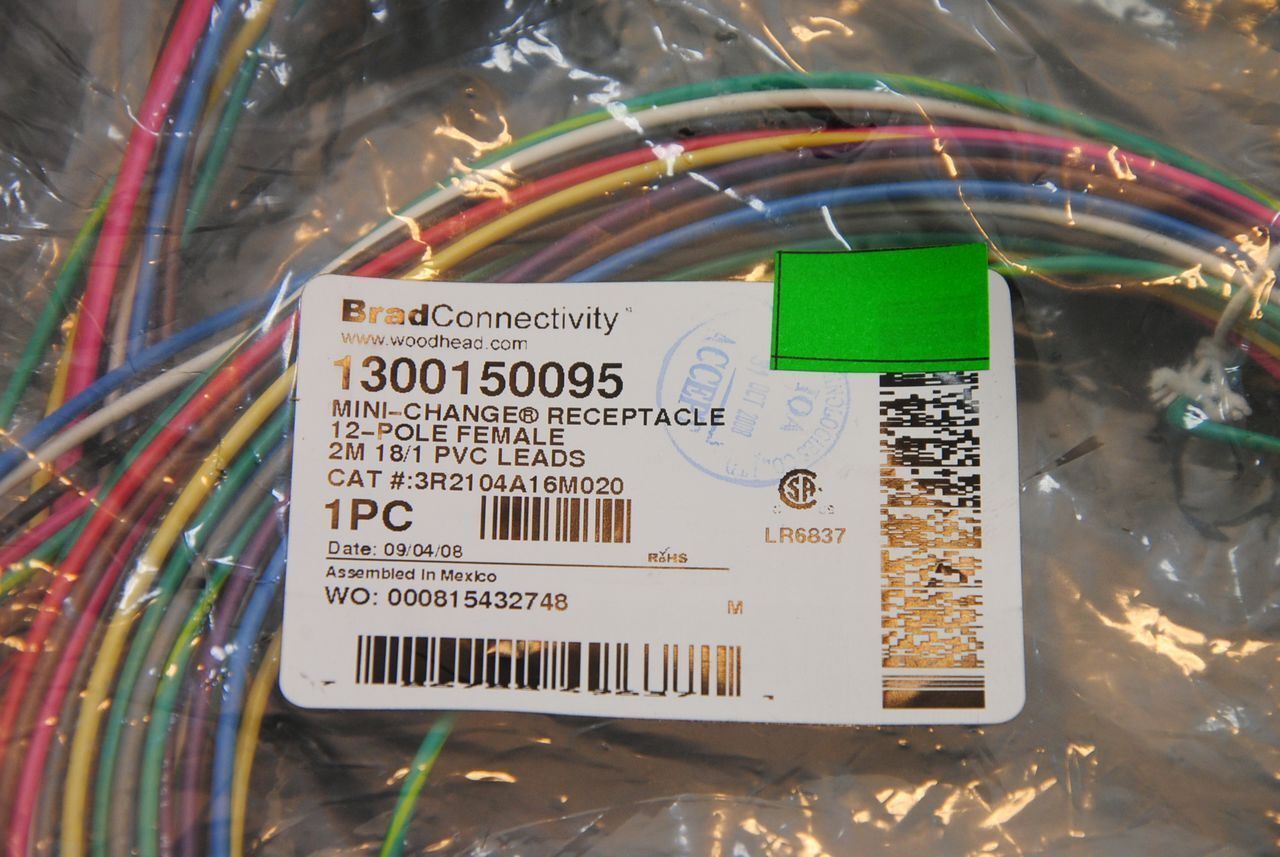 Brad Power / Molex 1300150095 Mini-Change 12-Pole Receptacle, 18/1, 2M L