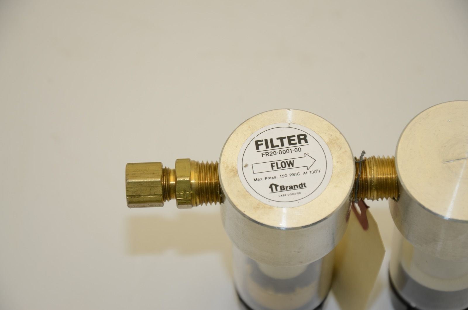 Brandt FR20-0001-00 Inline Pneumatic Air Filter, 150 PSIG, 1/4" Comp - NEW