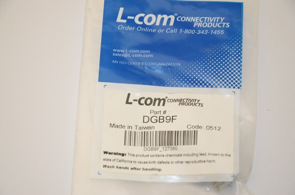 L-Com DGB9F & ECF110C5E-BL Connectors - Lot of 5 - NEW